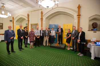 Government ministers, MPs, peers and students in the House of Commons during the launch of the University’s 12 new Centres of Excellence