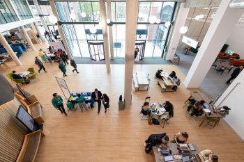 An image of the inside of the University of Sussex Student Centre