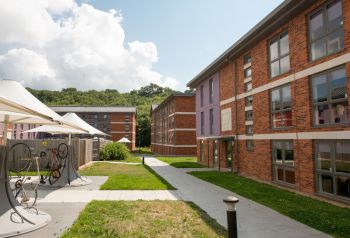 These student accommodation buildings are at the top of campus, where you can step out into the surrounding South Downs National Park