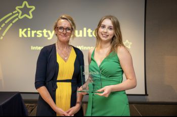 Kirsty receiving her award