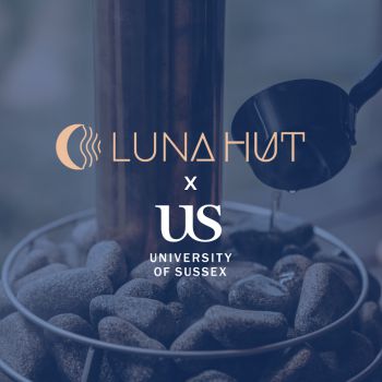 hot stones in the background with the lunahut logo over the top