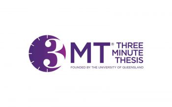 3MT Logo featuring purple text and a clock icon with the number three