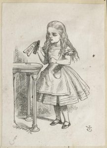 Dalziel after John Tenniel, illustration for 'Down the Rabbit-Hole', in Lewis Carroll [Charles Lutwidge Dodgson], Alice’s Adventures in Wonderland