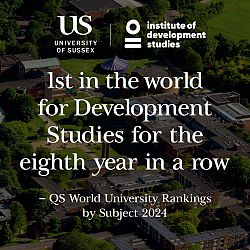 We've been ranked 1st in the world for Development Studies for the 8th year in a row in the world uni ranking by Subject 2024