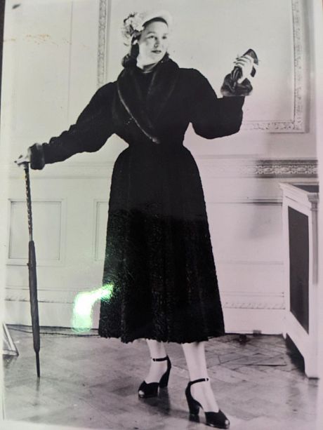 Model in London wearing a coat made from Afghan Karakul fur (Hudson's Bay Company archives, 1950s.)