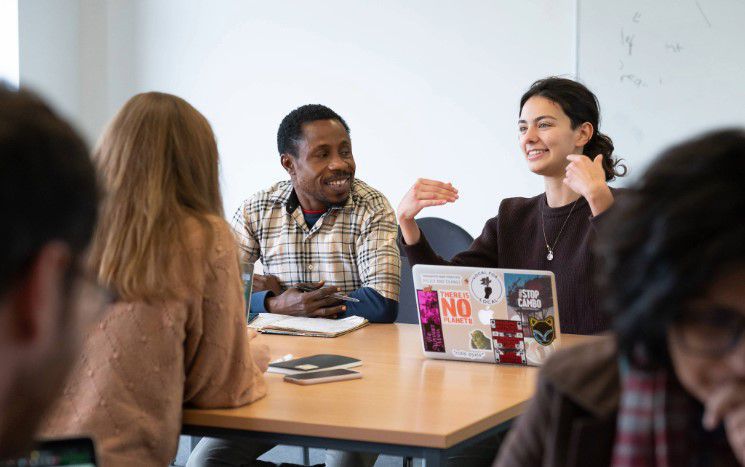 Students engage in discussion in a Global Studies seminar