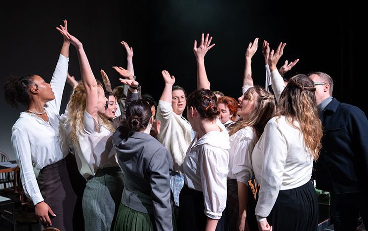 Drama students performing