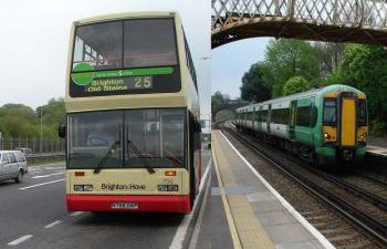 Train and bus