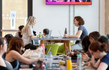 students working and socialising in the Student Centre