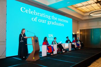 Professor Kelly Coate at the Qatar Graduation 2023