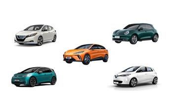 A photo of  five electric and hybrid cars