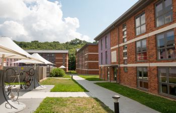 These student accommodation buildings are at the top of campus, where you can step out into the surrounding South Downs National Park