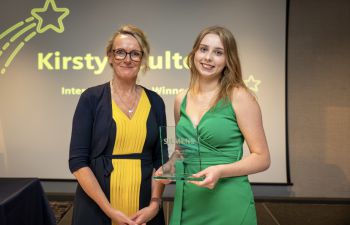 Kirsty receiving her award