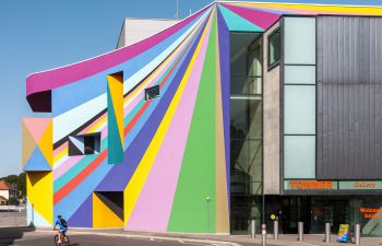 Towner Gallery - a multicoloured building in Eastbourne