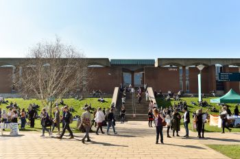 Students in Library square