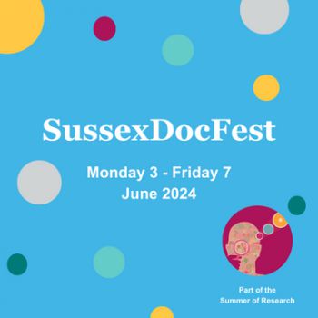 SussexDocFest logo featuring a blue sky