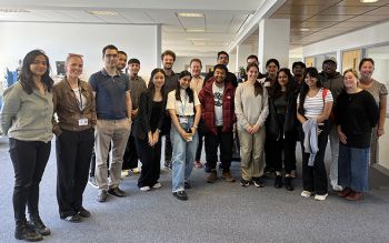 Economics students and staff visiting the Institute of Employment Studies (IES) offices