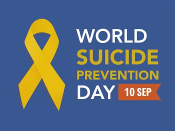 Coloured background with the words suicide prevention day 10 september