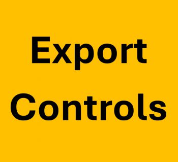 Orange background with 'export controls' text