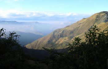 A sun-dappled valley in the Ecuadorian Andes