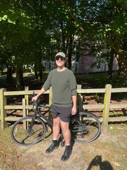 Connor with his bike