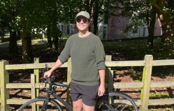 Connor with his bike