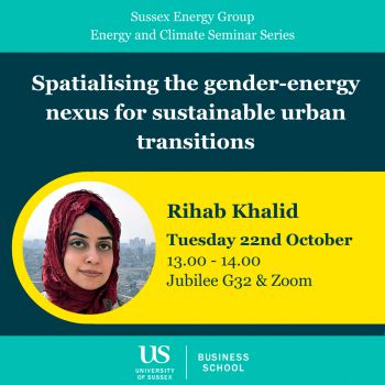 Poster of Rihab Khalid's Energy & Climate Seminar