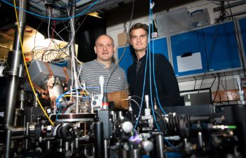 Universal Quantum was founded by Sebastian Weidt (R), Professor of Quantum Computing and Entrepreneurship, and Winfried Hensinger, Professor of Quantum Technologies (L).