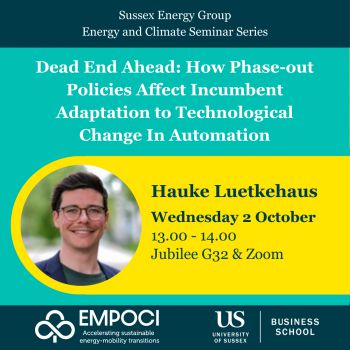 Hauke Luetkehaus Energy & Climate seminar poster