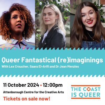 Images of the three speakers at the Queer Fantastical (re) Imaginings Panel, Friday 11th October 2024