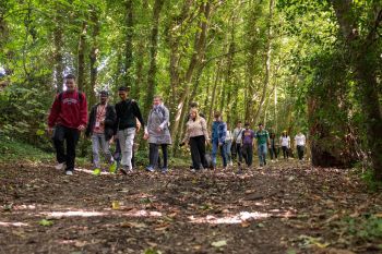 Students on the Boundary Walk during welcome week