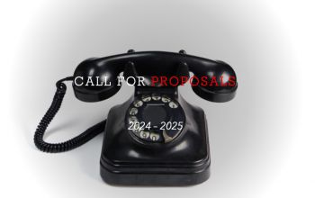 Black telephone with the words call for proposals