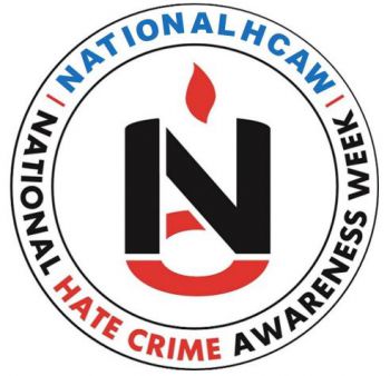 National Hate Crime Awareness Week logo text with black and red symbol