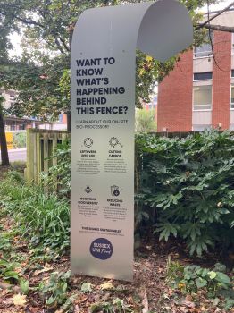 The sign explaining what our bio-digester does