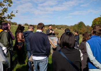 Team from Wakehurst looking at Uni of Sussex grounds