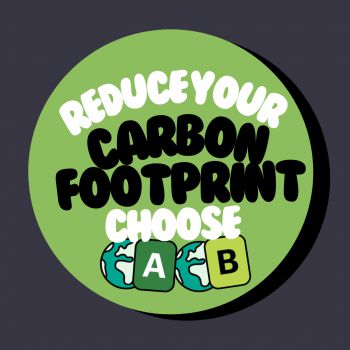 graphic saying, reduce your carbon footprint