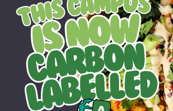 graphic saying, The campus is now carbon labelled