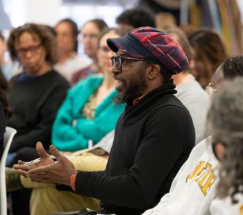 An audience member asking a question