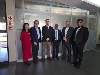 Prof Robin Banerjee and Sussex colleagues meeting with Dr. Fulufhelo Nelwamondo, CEO of the South African National Research Foundation