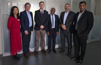 Prof Robin Banerjee and Sussex colleagues meeting with Dr. Fulufhelo Nelwamondo, CEO of the South African National Research Foundation