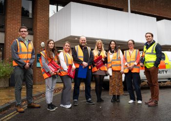 Volunteer Fire Wardens outside Sussex House