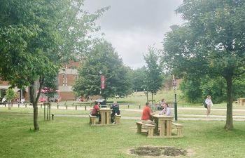 New picnic benches around campus