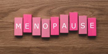 the word menopause spelt out in coloured letters