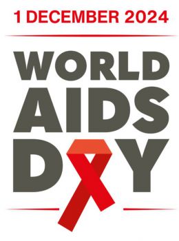 Image of World AIDS Day logo showing the red ribbon symbol