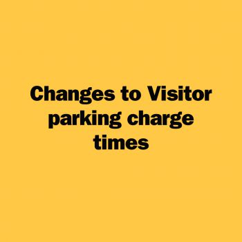 Yellow graphic with black font about changes to 'guest parking'