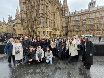 All teams outside the Houses of Parliament