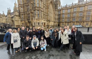 All teams outside the Houses of Parliament