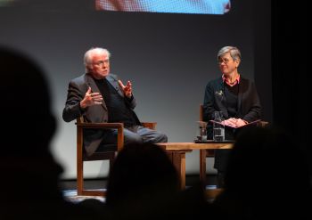 Michael Attenborough on stage at the ACCA in conversation with Professor Sasha Roseneil