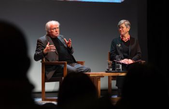 Michael Attenborough on stage at the ACCA in conversation with Professor Sasha Roseneil