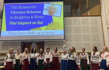 The Ukrainian Voices Choir during the event at Hove Town Council Chambers